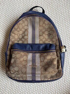 Coach | F68034 Charlie Mini Backpack Signature Jacquard Purple